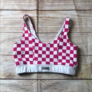 FIVE Pink Checkered Sports Bra